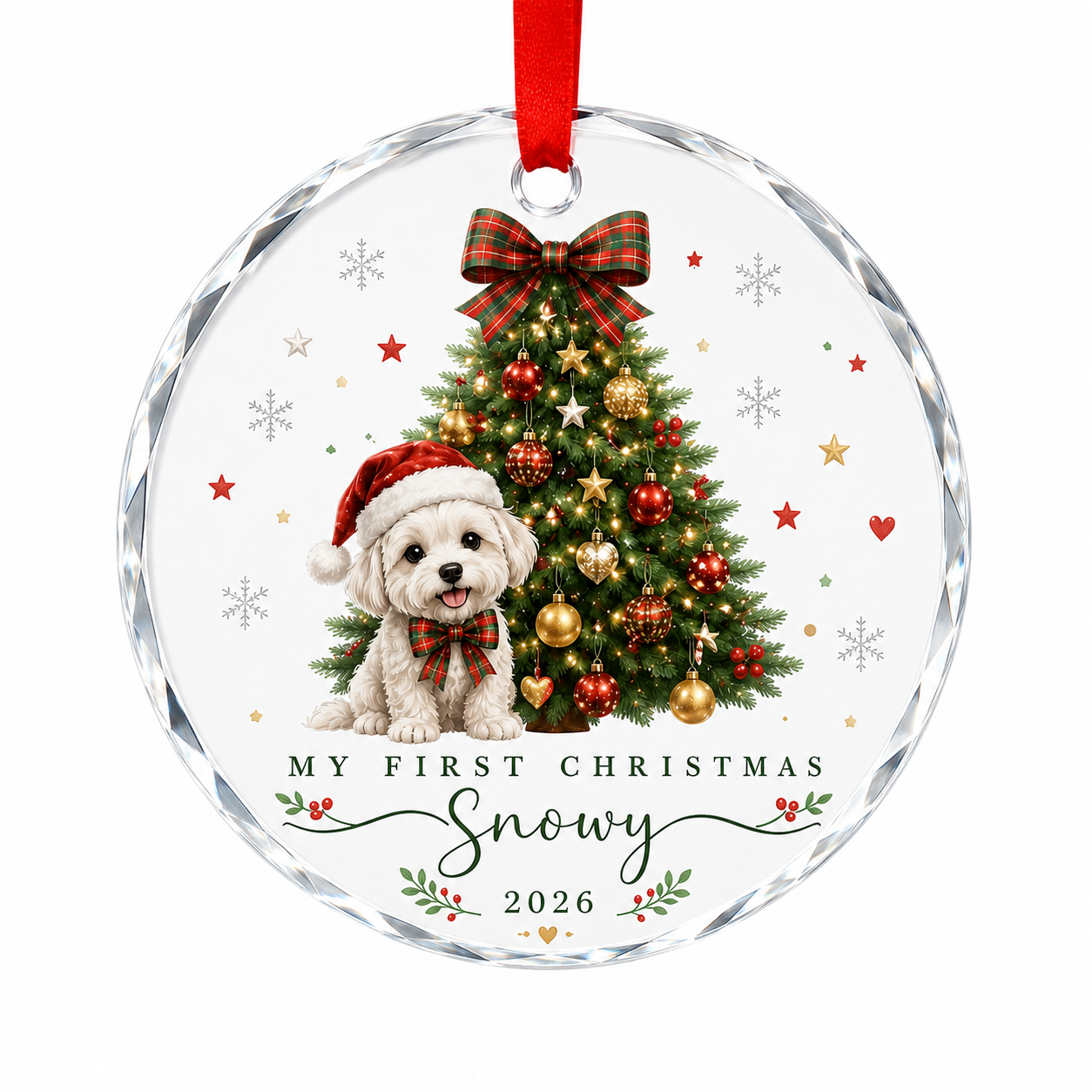 Custom Dog Photo Ornament - Classic Round