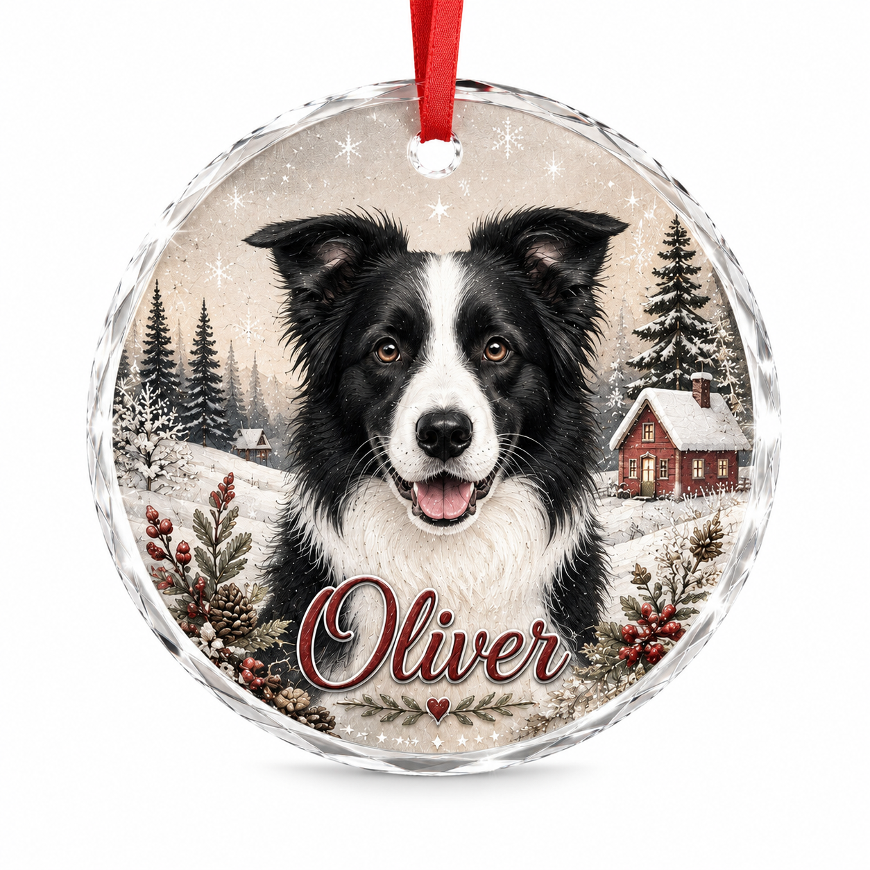 Custom Photo Dog Ornament - Christmas Day